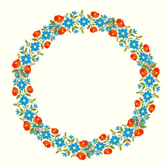 Multicolored flowering wreath