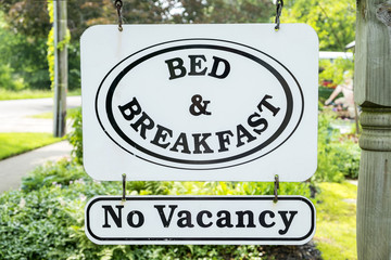 Bed & Breakfast Sign in a Residential Area