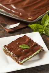 Homemade Chocolate and Mint Brownie