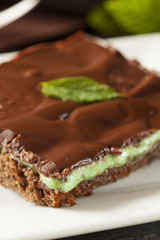 Homemade Chocolate and Mint Brownie