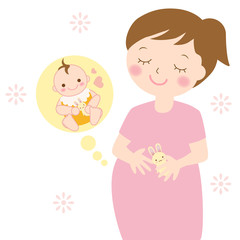 妊婦さんと赤ちゃんとパパ　半袖　夏