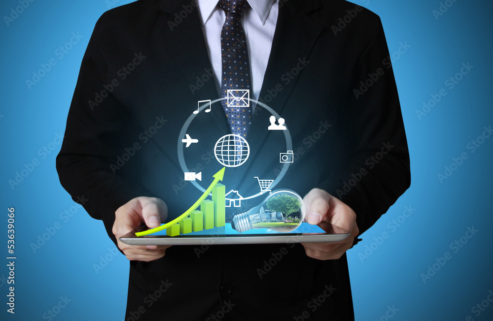 Poster touch screen graph on a tablet