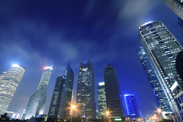 Fototapeta na wymiar Shanghai modern city night backgrounds