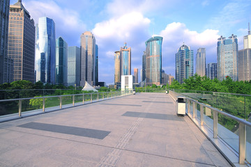 Naklejka premium Shanghai Lujiazui city building landscape