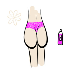 Sexy female buttocks in panties