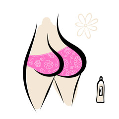 Sexy female buttocks in panties