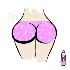 Sexy female buttocks in panties