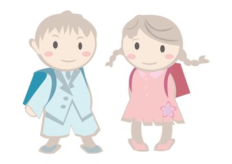 入学式　a　boy and a girl