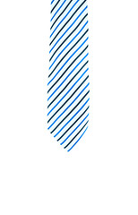 Blue and white line Square Tie - a necktie on white