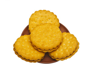 Sweet cookies isolated on a white background