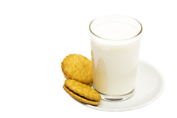 Glass of milk and cookies