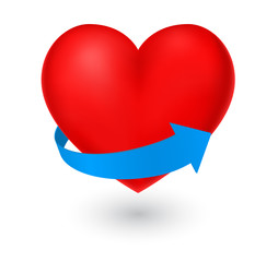 heart  with arrow - 3d icon