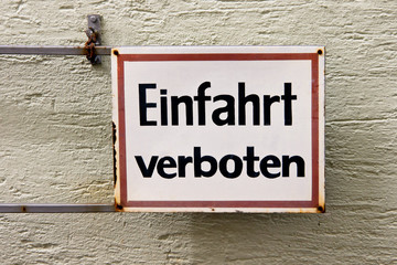 Einfahrt verboten Schild 5 Germany