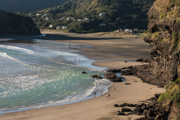 Piha beach at low tide