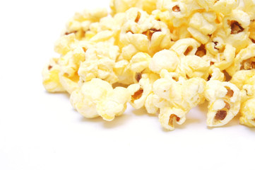 Sweet popcorn on white background
