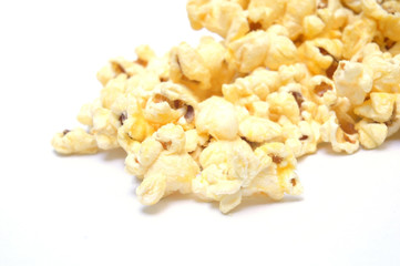 Sweet popcorn on white background