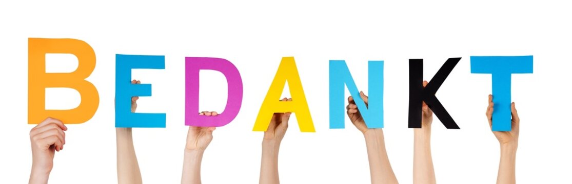hands holdin Bedankt