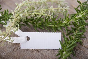 white label with herbs