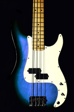 bass guitar on a black background