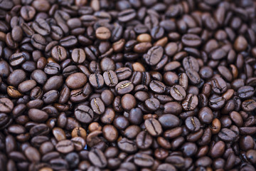 Fototapeta premium Coffee Beans Background - Bokeh