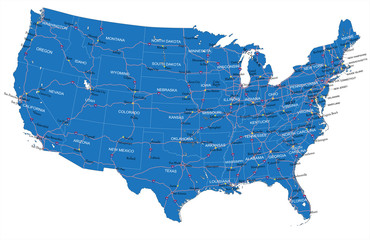 U.S.A. road map