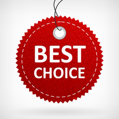 Red leather best choice label
