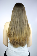 Beautiful long hair freshly cut in layers