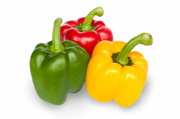 Colourful Of Sweet Pepper On White Background