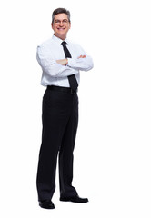 Businessman isolated on white.