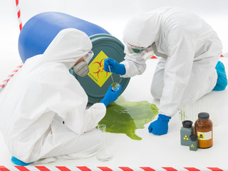 specialists at biohazard accident