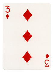 Playing Card - Three of Diamonds
