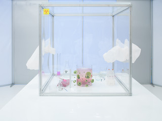 experiment equipment and materials in sterile chamber