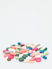 Obraz na płótnie Canvas A heap of diverse colourful drugs