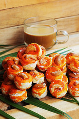 Thailand baked snacks - hot coffee.