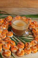 Thailand baked snacks - hot coffee.