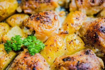 the baked chicken with potatoes