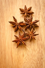 Asterisks anise on the board