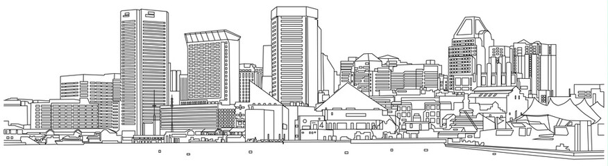 Baltimore-skyline-sketch © mikateke
