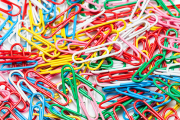 background from many color paper clips