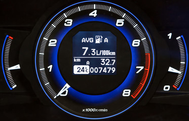 Blue and black high-tech dashboard