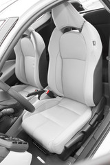 Leather driver seats in luxury sportscar