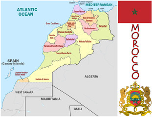Morocco Africa national emblem map symbol motto
