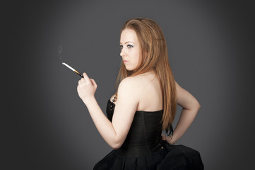 Obraz premium Smoking girl