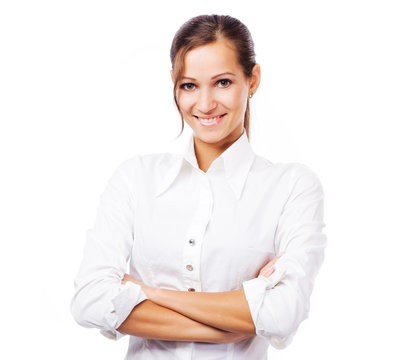 Lovely woman in white shirt