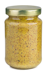 Mustard in a glass jar
