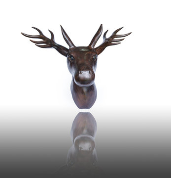 Deer head sculpture