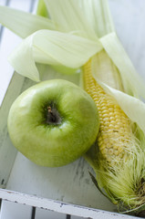 Green apple and corn