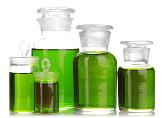 Medicine bottles isolated on white