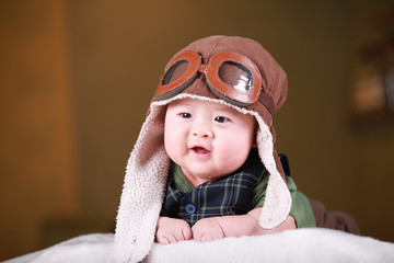 close-up portrait of a beautiful smiling baby