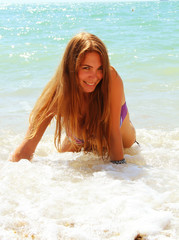 Fototapeta premium Sexy girl on the beach.